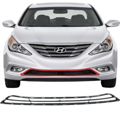 Front Bumper Lower Grille Textured Gray For 2011-2013 Hyundai Sonata Plastic Foto 1 de 4