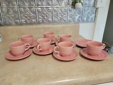 Set of 7 Fiestaware Cups & Saucers - Rose Pink (Retired)