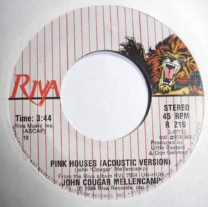 JOHN COUGAR MELLENCAMP * 45 * Pink Houses - Acoustic ! 1984 * UNPLAYED MINT *NOS - Picture 1 of 2