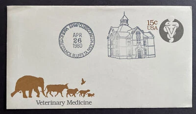 U595 Veterinary Medicine Stamped Envelope  Council Bluffs IA Stamps Club Conv. - Image 1 of 2