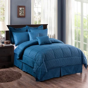 10 Bedding Comforter Set Queen King Cal King Bed in A Bag With Sheet Pillow Sham - Picture 1 of 44