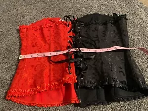 black/red corset top 2 XL - Picture 1 of 2