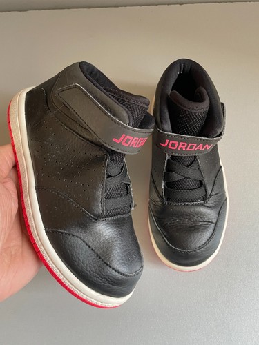 scarpe da ginnastica alte bambina Nike Jordan 1 Flight 5 nero rosa pelle uk 9 5 eur 27