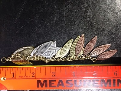 "Collar cadena de plumas joyería 5"" oro plata cobre" Foto 1 de 2