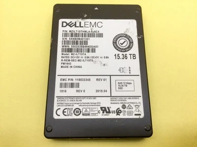 *** MZ-ILT15TA EMC Samsung PM1643 15.36TB SAS 12Gb/s 2.5'' SSD MZILT15THMLA *** - Image 1 of 4
