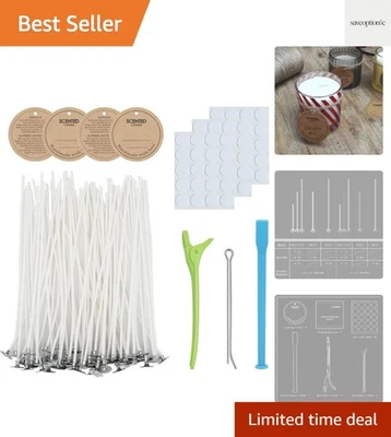 Полный комплект для изготовления свечей: 60 хлопковых фитилей и инструментов для создания свечей 6 дюймов - Изображение 1 из 4