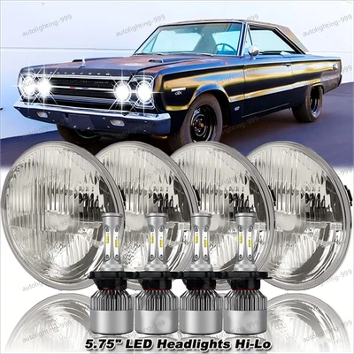 4 PIEZAS 5 3/4" 5.75 LED Faros HI/LO Beam H5006 H5001 para Plymouth GTX Fury Foto 1 de 4