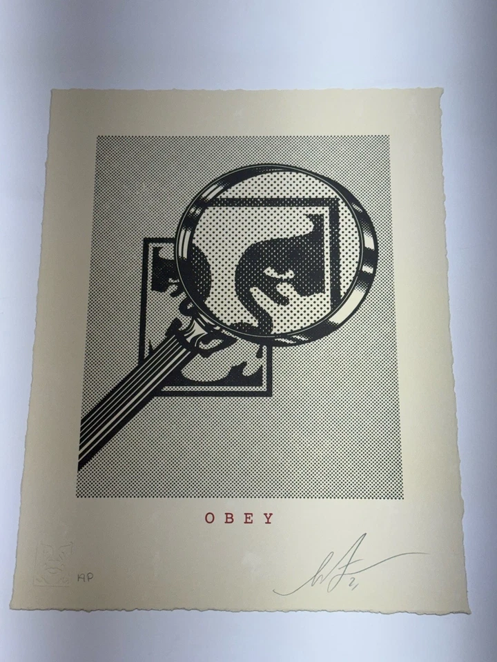 NUEVO Shepard Fairey "Lupa Obey" Firmado AP Juego de Impresión Limitado RARO 2021 Foto 1 de 3