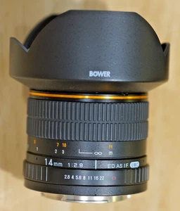 Bower ( Samyang, Rokinon ) 14mm f2.8 MF Ultra Wide Angle Lens in Sony-A Mount - Picture 1 of 6