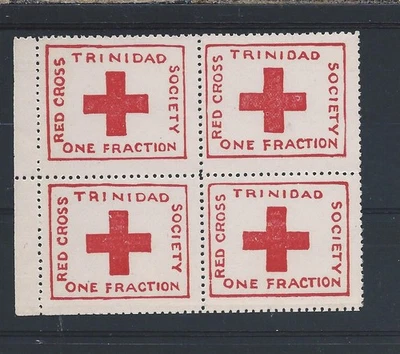 ТРИНИДАД И ТОБАГО 1914 КРАСНЫЙ КРЕСТ ЭТИКЕТКА БЛОК ИЗ ЧЕТЫРЕХ НОВОМ SG 157 CAT £140 + - Изображение 1 из 2