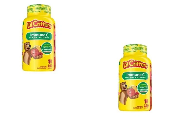 2 NUEVAS GOMITAS LIL CRITTERS IMMUNE C ZINC Y VITAMINA D 190 CEREZA FRESA Foto 1 de 1