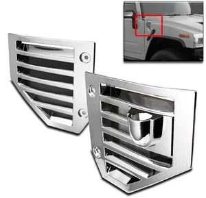 Hummer H2 SUV 2006 2007 2008 2009 cromado cubierta de ventilación delantera capó par superpuesto - Imagen 1 de 1