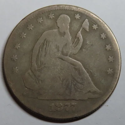 1877-S Seated Liberty Half Dollar 50c Coin - San Francisco - 90% Silver - Image 1 of 4
