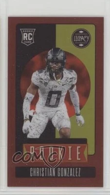 2023 Legacy Rookies Premium Edition Mini Ruby /50 Christian Gonzalez Rookie RC - Image 1 of 2