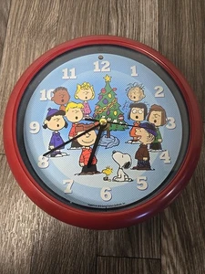 Peanuts Gang Christmas Carol Musical Wall Clock - Picture 1 of 4