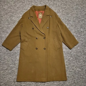 Mansfield Vintage Zweireiher Mantel Braun Wolle Kaschmir Mischung 3/4 Arm UK16 - Bild 1 von 15