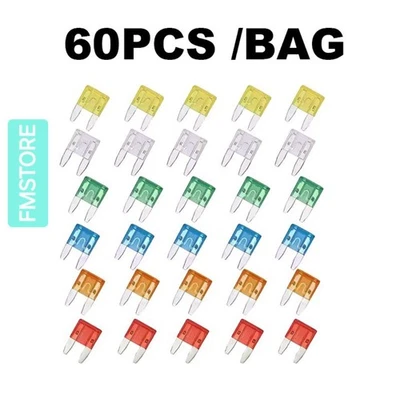 60 Pezzi Mini Fusibili Auto Assortiti Kit 2A 3A 5A 7.5A 10A 15A 20A 25A 30A 35A - Image 1 of 4