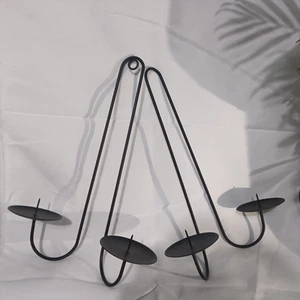 Candle Sconce Wall Decor Pillar Candles Stand Iron Wall Mounted Candle Holder - Picture 1 of 11