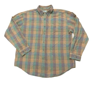 The Territory Ahead Shirt Mens XL Orange Pastel Plaid Outdoors Workwear Preppy - Picture 1 of 9