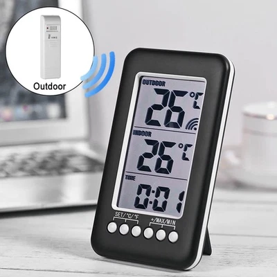 Wireless Indoor/Outdoor Digital Thermometer with Remote Sensor - LCD Temperature - Image 1 of 4