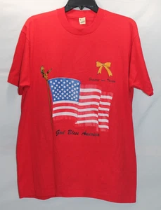 Vintage Screen Stars Support Our Troops USA Flagge Shirt Erwachsene XL Einzelnaht - Bild 1 von 15