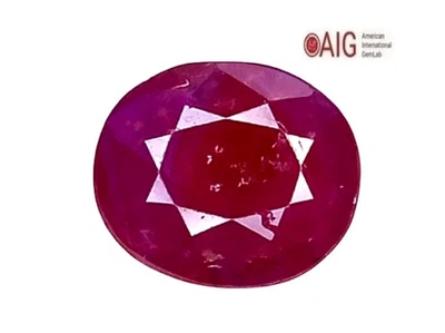AIG certified 3.00cts Pinkish Red natural ruby oval shape cut loose gemstones - Image 1 of 4