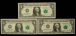 FR 1911-H, 1928-D, 1925-G Federal Reserve Notes Matching Radar Repeater CA1623 - Picture 1 of 2