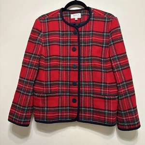 Blazer Talbots donna 12P Petites tartan a quadri vintage lana usato in ottime condizioni - Foto 1 di 10