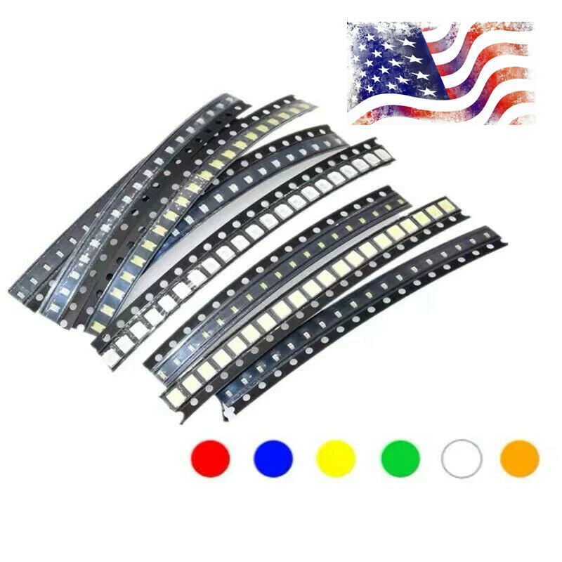 100pcs SMD LED 0402 0603 0805 1206 3528 5730 Diodes Single Chip RGB Light PCB - Image 1 of 4