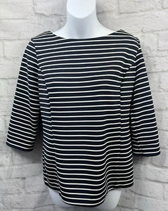 Fenn Wright Manson Jersey Top Black & White Striped Nautical Size 12 Jumper - Picture 1 of 9