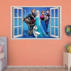 s78 Wandtattoo 120cm Disney Frozen Eiskönigin fenster STICKER 3D Wandaufkleber - Bild 1 von 2