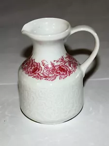 Hutschenreuther Petra Relief Milchtopf 70-er Jahre weiß m. rosa Blumenranke - Bild 1 von 4