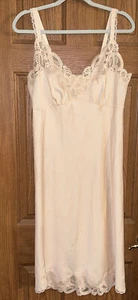 Lencería deslizante de encaje recortada beige vintage Eve Stillman de alta costura - Imagen 1 de 6