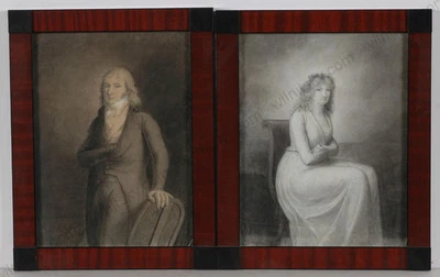 Anne-Louis de Girodet-Trioson (1767-1824)-Atribución. "Retratos de marido a. Esposa" Foto 1 de 4