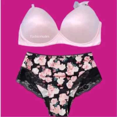 Victorias Secret Conjunto de Maternidad Cuerpo Supersuave Sujetador Inalámbrico de Enfermería y Shortie Nuevo Foto 1 de 4