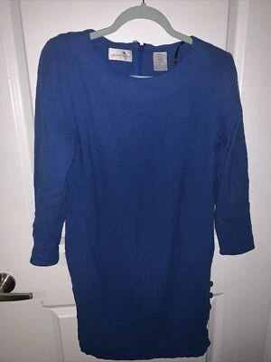 Vestido vintage años 80 90 Liz Claiborne azul real 10 hombreras forradas de lana Foto 1 de 4