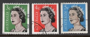 AUSTRALIA 1966 - 67  COIL STAMPS " QUEEN ELIZABETH II  " SET VFU. - Picture 1 of 1