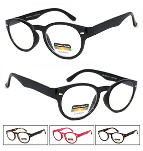 Gafas de lectura redondas multifocales 3 fortalezas en 1 lector templos con bisagra de resorte - Imagen 1 de 9