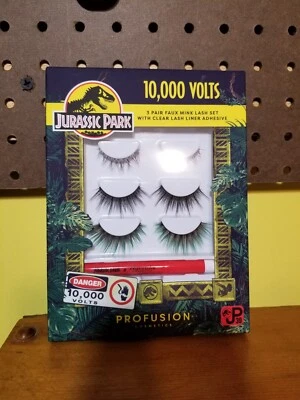 Jurassic Park 10,000 Volts Three Pair Faux Mink Lash Set With Clear Adhesive - Image 1 of 3