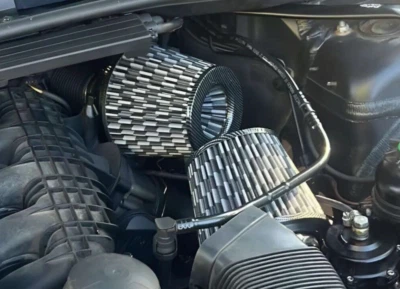 Twin Turbo N54 Dual Cone Air Filter Intake FOR BMW E90 E92 E93 335i 135 CF VS - Image 1 of 4