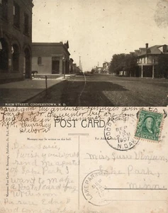 COOPERSTOWN N.D. MAIN STREET 1907 ANTIKE POSTKARTE - Bild 1 von 1
