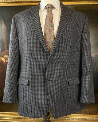 Chaps 46R серый твид Houndstooth 100% шерсти локоть нашивка 2Btn Blazer спортивная куртка - Изображение 1 из 4
