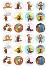 24 CURIOUS GEORGE CUPCAKE TOPPER WAFER RICE EDIBLE FAIRY CAKE BUN TOPPERS