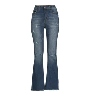 No Boundaries Distressed Flare Jeans Five Pocket Juniors Size 11 NEW - Picture 1 of 6