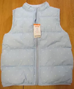 NWT Gymboree Light Blue with White Stars Fleece Lined QUILTED VEST COAT MED 7-8 - Picture 1 of 1