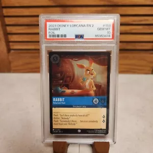 PSA 10 Rabbit Reluctant Host 158/204 Foil Rise of the Floodborn - Disney Lorcana - Picture 1 of 2