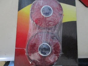 JUEGO DE 2 LENTES DE SEÑAL DE GIRO ROJO HARLEY FLH FLT 1986-2016 CON PUNTOS AZULES INSTALADOS - Imagen 1 de 3