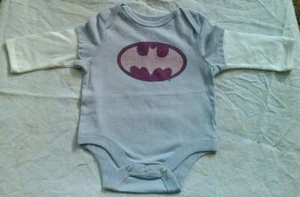 Old Navy Collectabilitees Batgirl Lavender White Sleeved One Piece 0-3 Months - Picture 1 of 8