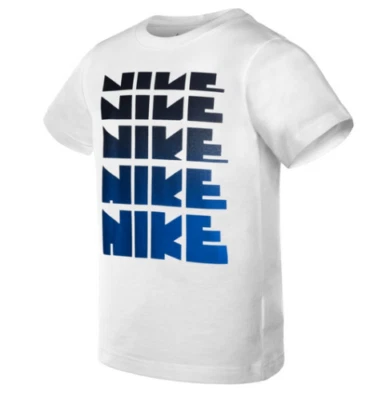 Новый с Ярлыками мальчика Nike хлопок футболка повторять логотип белый/синий размер 5 Бесплатная доставка - Изображение 1 из 2