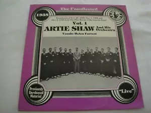 The Uncollected; Artie Shaw; Vol 1 1938 VINYL LP ALBUM 1979 HINDSIGHT RECORDS - Picture 1 of 2